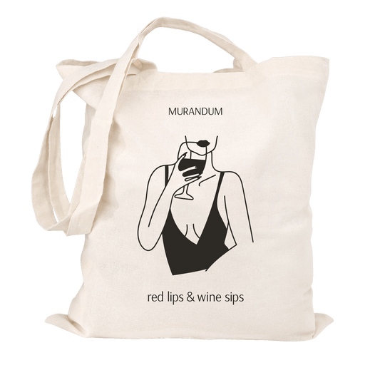 MUR jute bag Red Lips Wine Sips